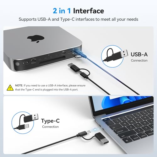 Image of TECKNET Wired Mac Keyboard for MacOS Devices with Dual Interface