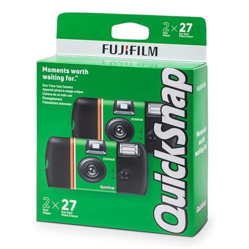 Fujifilm QuickSnap Flash 400 One Time Use 35mm Camera with Flash, 27 Exposures, 8-Pack