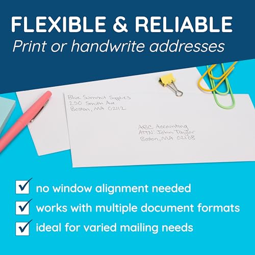 Image of Blue Summit Supplies 500 Number 10 Envelopes Self Seal - Number 10 Business Envelopes Letter Size - Security Tint - Flip and Seal Flap - 4 1 /8 x 9 1 /2-500 Count