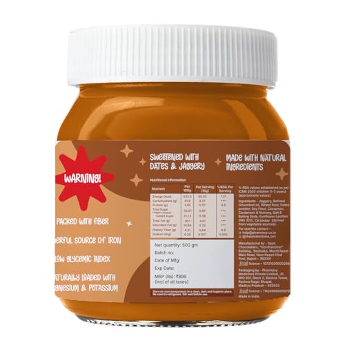 Image of Scoopy Wheat Biscuit Spread | 100% Sweetened with Dates & Jaggery | Zero Palm Oil | No Refined Sugar | No Artificial Flavours | Clean & Healthy (500g)