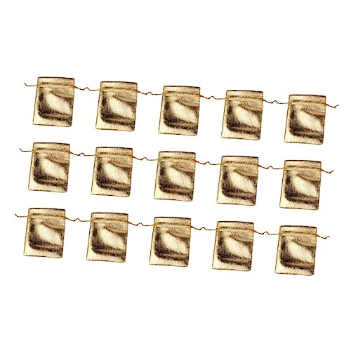 WOFASHPURET 3 Series Bolsa De Almacenamiento De Joyas Oro Bueno Fiesta Bolsa De Joyería School Bag Pack Escolar Storage Bags Bolsa De Dulces De Bolsa Con Cordón Tela Golden 30 Piezas*3