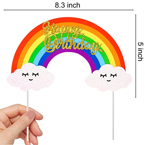 Rainbow Cake Decoration Rainbow Cake Topper Candy Color Rainbow Party Decoration for Rainbow Birthday Party Girls\' Party Supplies