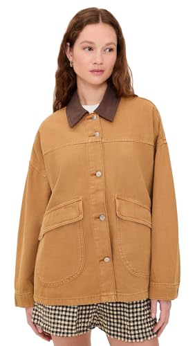 Free People Womens Lemon Canvas Jacket Meerkat S