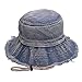 BLUEGLORY Fashion Cotton Denim Distressed Bucket Hat, Sun Hat, Hat for Men and Women (BLU27)