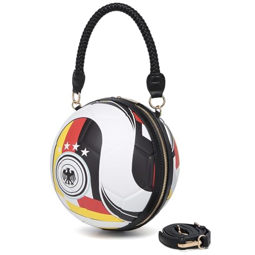 Image of Women Unique Novelty Football Purse, Ball Shaped Handbag Crossbody Shoulder Bag | Rugby