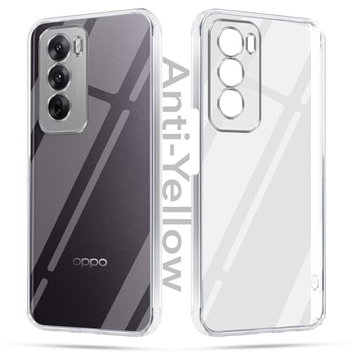 Image of Jkobi Lifetime Anti-Yellow Clear Back Cover Case for Oppo Reno12 5G | Oppo Reno 12 5G (Sleek Hard Crystal | Shockproof and Camera Protection)