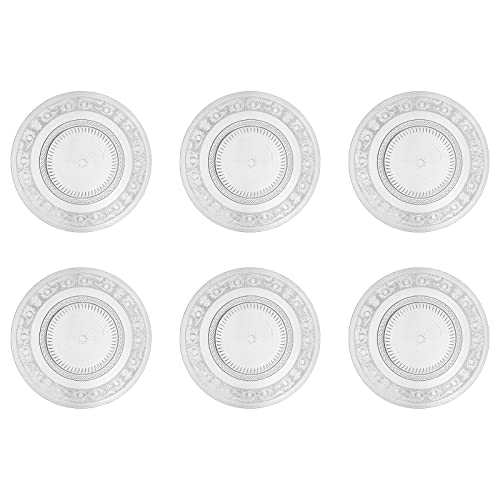 DRULINE 6 tlg. Tellerset 6 Personen Nostalgie Glasteller Speiseteller Essteller Salatteller Glas Vorspeisenteller Pizzateller Pastateller Teller Flachteller Dinner Plate Servierteller Servierplatte