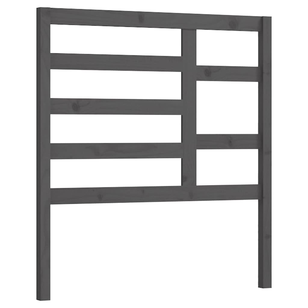 vidaXL Cabecero de Cama Cabezal Dormitorio Estructura Habitación Mobiliario Muebles Decoración Adorno Madera Maciza de Pino Gris 106x4x104 cm