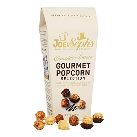 Joe & Seph's Chocolate Lovers Gourmet Popcorn Selection Gluten Free Suitable for Vegetarians Gift Box, 105 g Cover