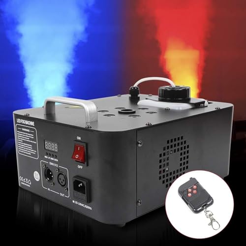 Máquina de humo TsoLay para escenario, 1200W, pulverización vertical, con 6 luces LED RGB y control remoto, para fiestas, Halloween y efectos de escenario miniatura 2