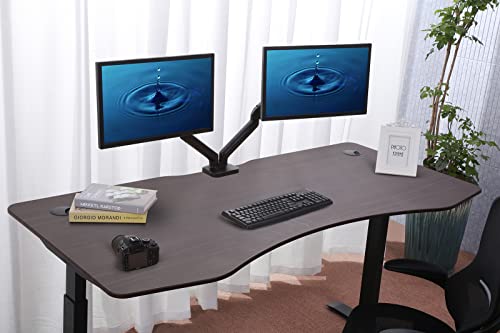 Apexdesk Flex Series 71" Electric Height Adjustable Standing Desk With Curved Top And Memory Preset Controller (Walnut) #TOP4