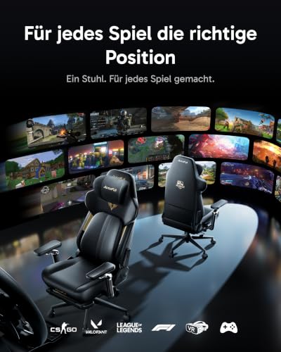 AutoFull M6 Ultra 2.0 Gaming Stuhl mit dynamischer Lordosenstütze, Kühlung und Heizung, Dual-Zonen-Massage, 160° Rückenlehne, Fußstütze… – Ansicht 2