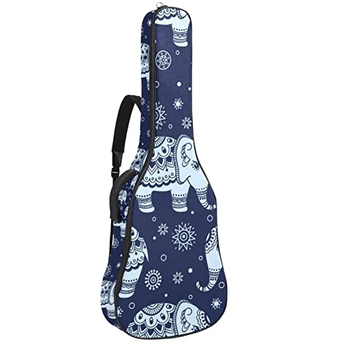 Sac à dos pour guitare acoustique rembourré et épais motif éléphant