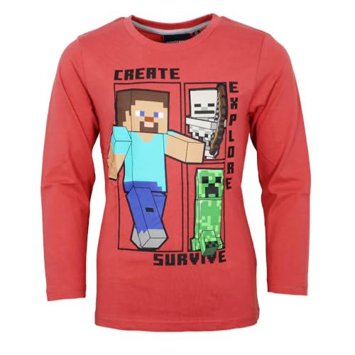 T-shirt enfant Minecraft manches longues idée cadeau d'anniversaire en coton