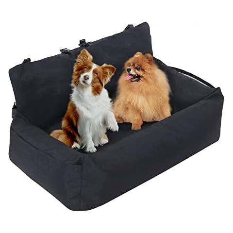 Rxicdeo Großer Hunde-Autositz, Mehrzweck-Hunde-Auto-Bett, Hundesofa, Bett mit doppelseitigem Kissen, Anti-Rutsch-Basis, 2 Leinen Cover