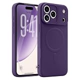 Lafunda iPhone 17 Pro 用 ケース MagSafe対応 液体シリコン 軽量 滑り止め 耐衝撃 磁気吸着 カバー【ディープパープル】
