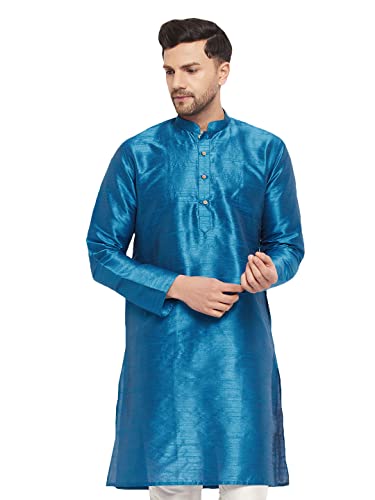 Image of VASTRAMAY Men's Cotton Silk Blend Kurta-New