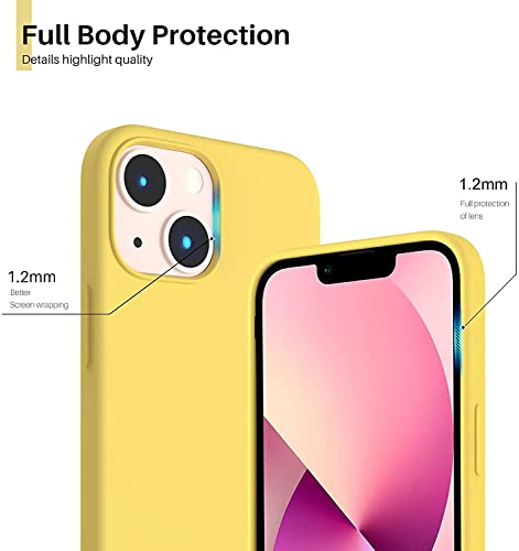 Image of MIDOS Back Cover Compatible with iPhone 14 Plus Case Liquid Silicone Full Protection Shock Proof Back Cover for iPhone 14 Plus (2022) 6.7 inch (Yellow)