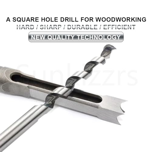 Sunkizzrs® High Speed Steel Square Hole Saw Mortising Chisel (Pack of 1) Woodworking Tool Woodworking Square Drill Bits Auger Drill Bit-Silver (16mm 5/8″)