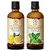Pfefferminzöl 100ml & Zitronenöl 100ml - Mentha Piperita - Citrus Limon - Reine Duftöle Geschenk Set für Luftbefeuchter - Haare & Hautpflege - Aromatherapie - Duftlampe - Diffuser