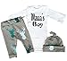 Tofasionla Neugeborenes Baby-Mädchen Junge Spielanzug Tops Hirsch Hose Hut Outfit Set Kleidung (0-3 Monate, Grau)