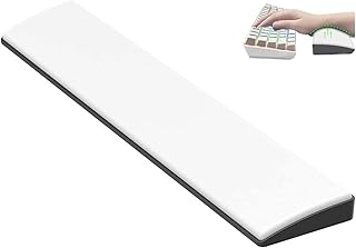 ZIYOU LANG Keyboard Wrist Rest with Ergonomic Memory Foam & PU Wrist Support for Easy Typing & Pain Relief, Anti-Slip Rubber Base 100% 104Keys Full Size 17.08 x 2.75 in, 0.59 inch (15mm) Height(White)
