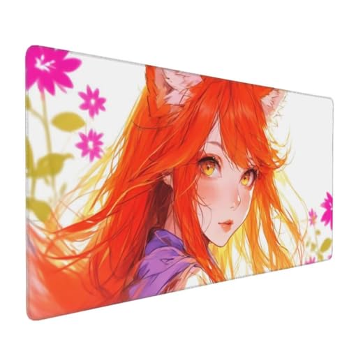 Anime Girl Mauspad, Gaming Mauspad XXL, Mousepad 600x300x3 mm Schreibtischunterlage groß - XXL Verbessert Präzision und Geschwindigkeit Wasserdicht und rutschfest Geeignet für Büro und Spiele Y-7901