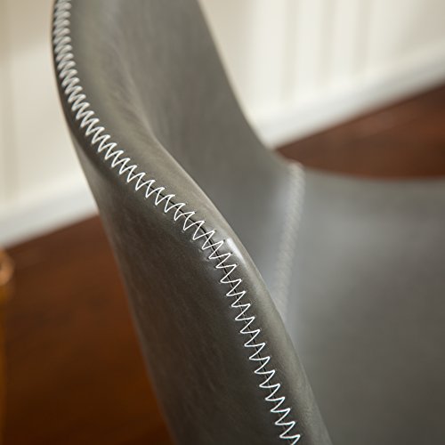 Roundhill Furniture Lotusville Vintage Pu Leather Counter Height Stools, Antique Gray, Set Of 2 #TOP7