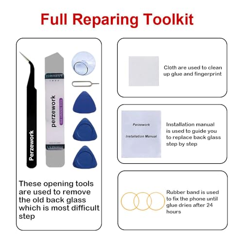 Rear Back Glass Replacement for Samsung Galaxy Note 20 Ultra 6.9 inches 5G with Reparing Toolkit (Mystic Black)