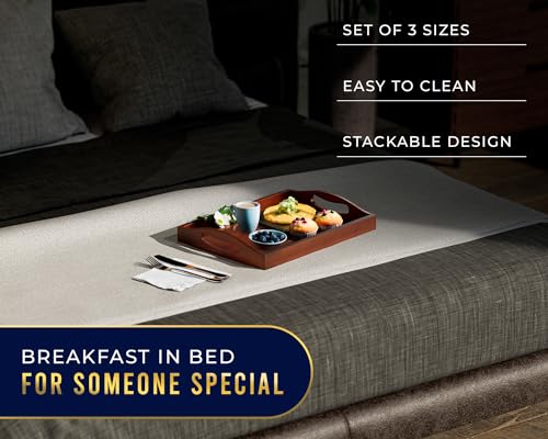 Save on Comfify Bamboo Serving Trays Set of 3 – Eco-Friendly & Nesting - Image 4