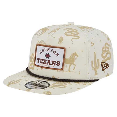 New Era Men's Cream Houston Texans Desert Rose 19TWENTY Adjustable Hat
