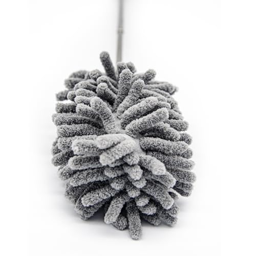 Image of 5Pcs Microfiber Feather Duster Cobweb Remover and Ceiling Fan Duster with Telescopic Pole 3-Stage Stainless Steel Handle - 100 inch Dust Remove Cleaning Brush Tool Set