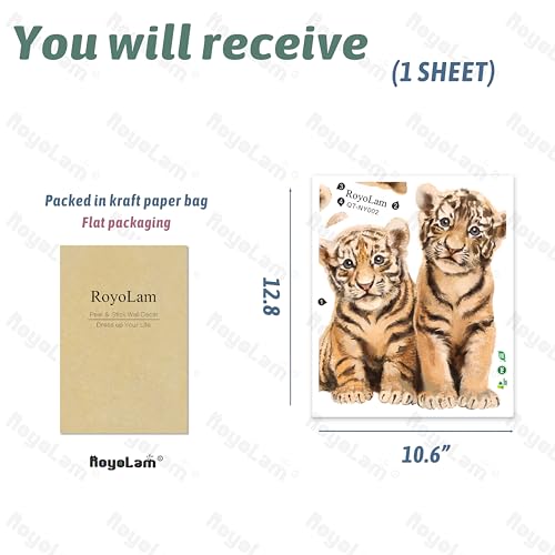 Vinilo decorativo tigres Little Tiger Brothers 30x28 cm miniatura 3