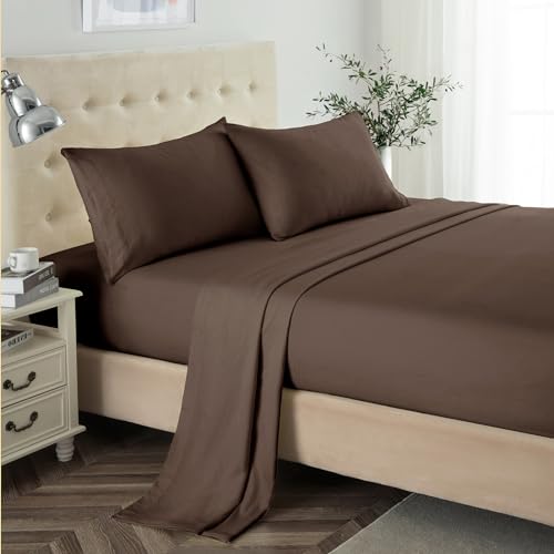 Parure de lit 3 pièces marron en microfibre douce Lanest Housing