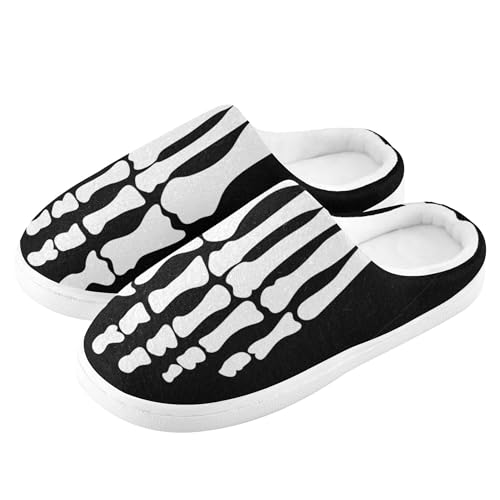 Skull Skeleton Feet Slippers for Women Men, Memory Foam Slippers Shoes for Home Indoor Outdoor Bedroom
