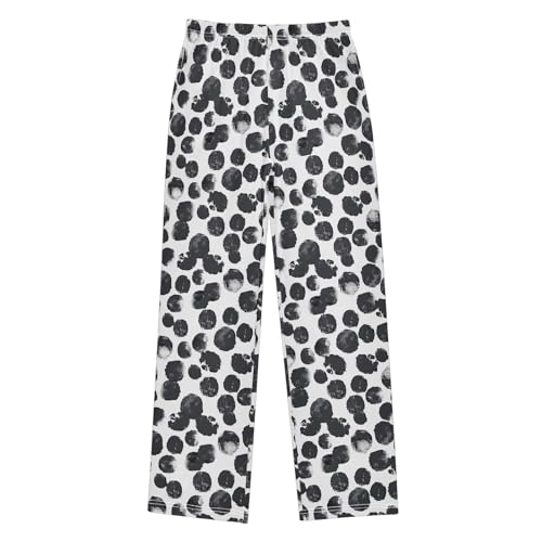Pajama Pants Black Dots Ink PJ Bottoms Sleepwear Lounge Sleep Pant with Pockets