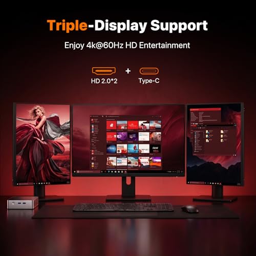 Image of PELADN Mini PC, AMD Ryzen 4300U(Beats i3-10110U /3500U),16GB DDR4 /512GB SSD,Type-C /Dual HDMI 4K /60Hz Triple-Display WiFi6 /BT5.3 /USB3.2 Mini Computers for Business, Education, Home, 3-Year Warranty
