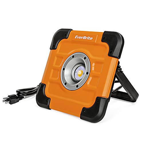EverBrite 60W 5000LM COB Work Light, Portable Aluminium Flood Light with Stand, Adjustable Lighting Angles, 5FT Cord Included for Car Repairing, Garag