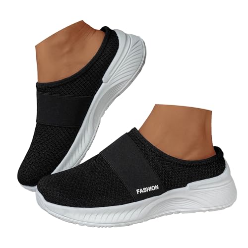 Orthopedic Shoes for Women 2025 Backless Walking Sneakers Summer Slip-On Mule Mesh Diabetic Shoe Arch Support Open Back Slip On Slides