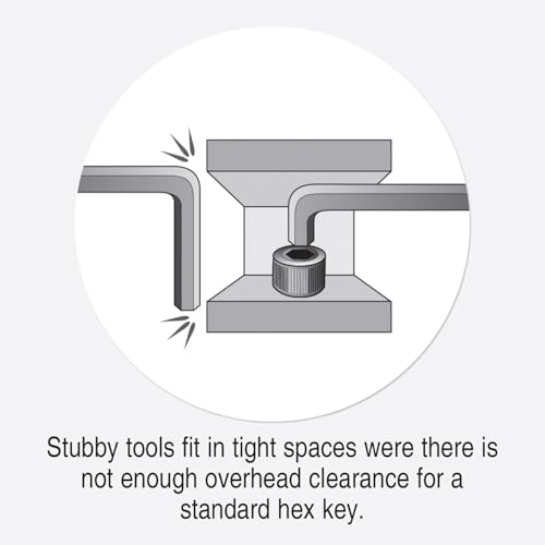 Bondhus 20599 0.050-3/8" & 1.5-10mm Stubby Ball End Hex Key DoublePK