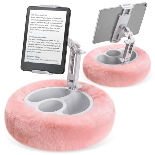 AuraTeck Tablet Halterung Kissen, 360° Verstellbarer Kindle Ständer mit mit flexiblem doppelachsigem Arm, ipad Halter für iPad, iPhone, Kindle, Switch, und alle Geräte von 4,7'-12.9'