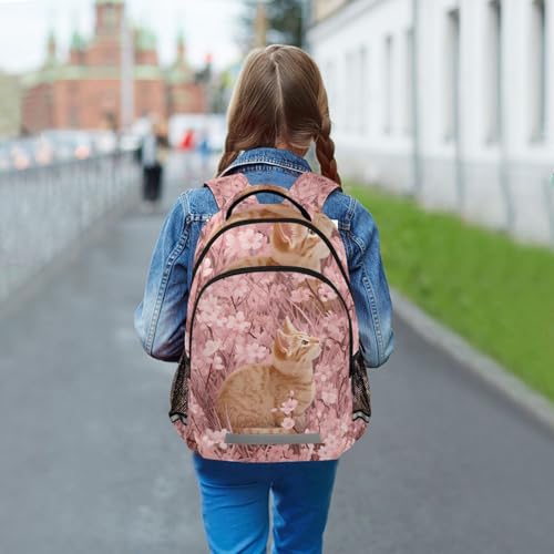 ALAZA Cherry Orange Cat Backpacks for Girls Boys Back Pack Elementary School Bag Kids Bookbag Personalized Laptop Travel Daypack Students Rucksack3