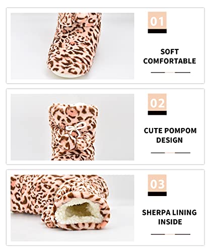 Image of Keyela Womens Non-Slip Sole Slipper Socks, Fluffy Winter House Booties | Ultra soft fuzzy warm indoor house slippers Non-skid bottom for safe walking Cozy winter footwear for ladies