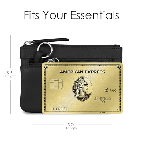 Image of ili New York Leather Mini Compact Coin Purse - Black