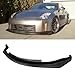 IKON MOTORSPORTS Front Bumper Lip + Matching Splitter, Compatible with 2006-2009 Nissan 350Z, N1 Style Unpainted Black PU Polyurethane Front Lower Air Dam Chin Spoiler Protector Splitter 2PCS