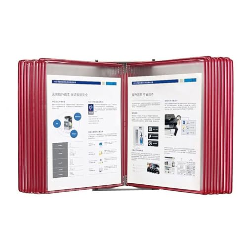 Schreibtisch-Präsentationsmappe, Wandhalterung, Organizer mit 20 Fächern, PVC-Referenzsystem, Briefform, platzsparendes Flip-Leaf-Display