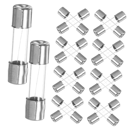 Kit de fusibles de vidrio de acción rápida CHILDWEET 100 piezas tubos fusibles para circuito aplicaciones versátiles miniatura 1