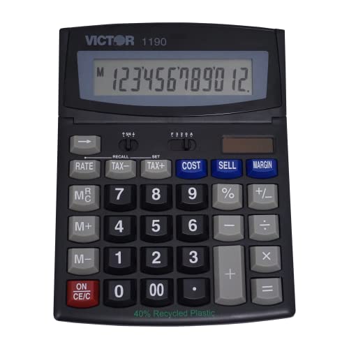 Victor 1190 Desktop Display Calculator, Black, 1" X 5.9" X 7.8" #TOP27