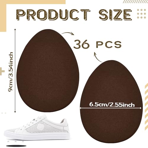 Image of Jecery 36 Pcs Suede Soles for Dance Shoes Non Slip Shoe Pads on Bottom of High Heeled Shoes Protectors Adhesive for Women (Brown)