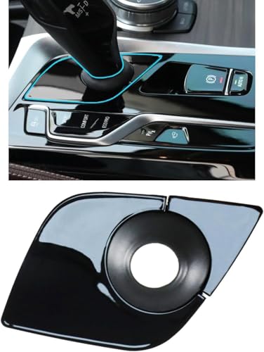 EVRBUL Mittelkonsole Schalthebel Verkleidung Glänzendes Schwarzes Kompatibel mit BMW 5er 6er G30 G31 G32 G38 525i 530i 540i 630i GT 2016 2017 2018 2019 2020 2021 2022 2023